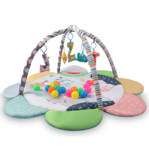 TinyMini attīstošais paklājiņš 2in1 Safari zoodārzs, JL639-2A