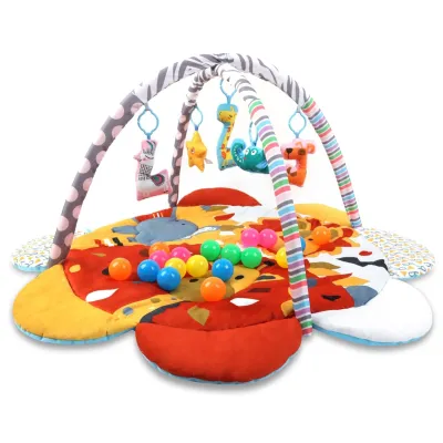 TinyMini attīstošs paklājiņš 2in1 Safari zieds, JL639-2B