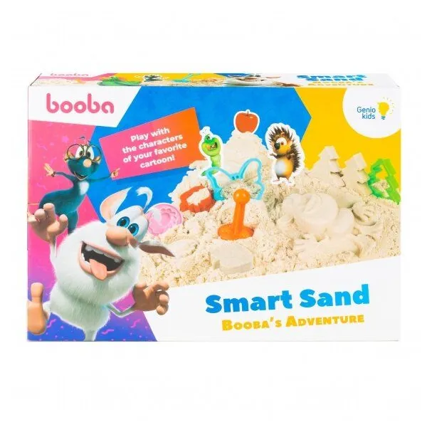BOOBA kūrybinis rinkinys išmanusis smėlis 1 kg su smėliadėže, formelėmis ir kitais priedais