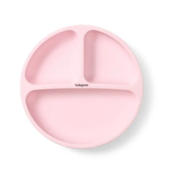 Babyono silikona neslīdošs šķīvītis, rozā 1482/02