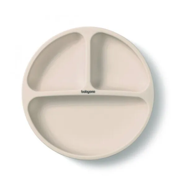Babyono silikoninė neslystanti lėkštutė, kreminė 1482/04