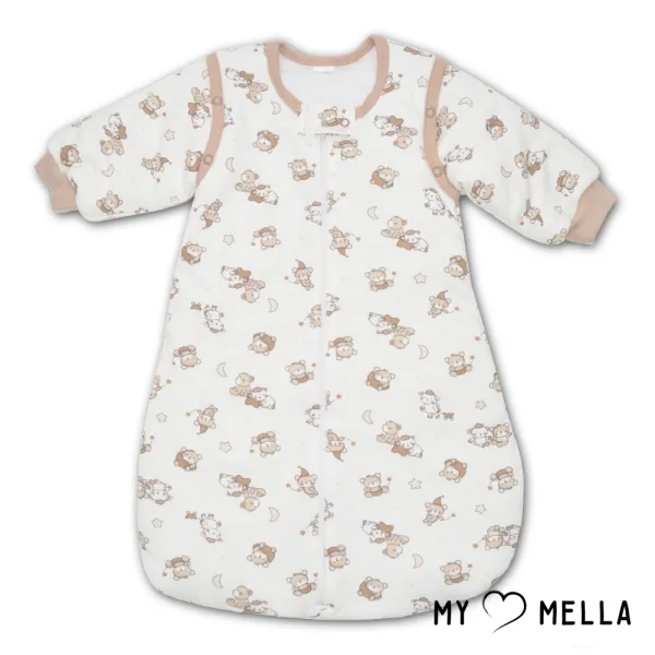 Miegmaišis kūdikiui su rankovėmis Žvėreliai, Rusva