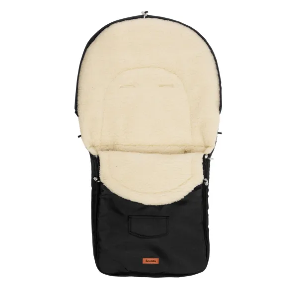 Sensillo vokelis vežimėliui, vilnonis, 95x40 cm., Black