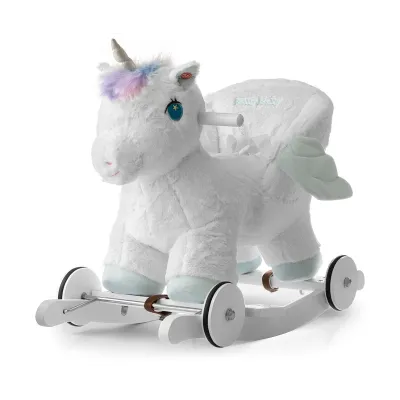 Milly Mally mīksts šūpuļzirgs - vienradzis Polly, White