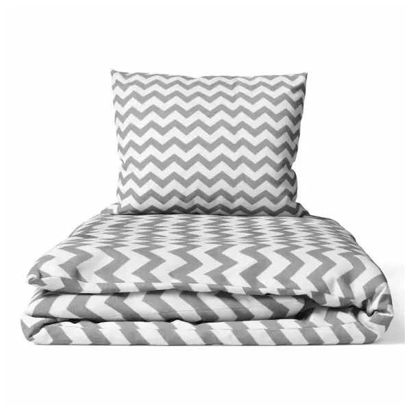 135/100 cm. Ankras 2 daļu gultas veļas komplekts "Zigzagi", pelēka