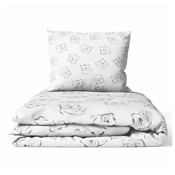 135/100 cm. Ankras 2 dalių patalynės užvalkalų komplektas "Meškiukai", balta