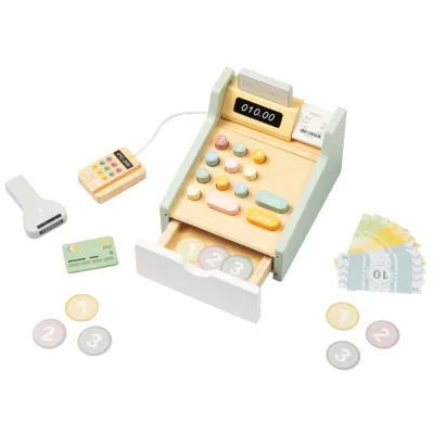 Tooky Toy TP543 Drewniana kasa sklepowa
