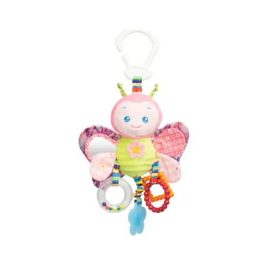 Sensillo piekarināms grabulis uz ratiņiem, tauriņš