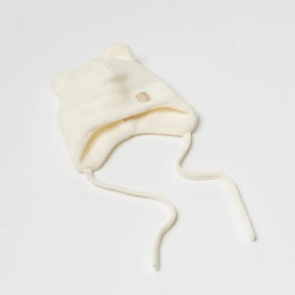 Vilaurita merino vilnas pūkaina "Avytės" cepure 1164, 38 - 40 cm.