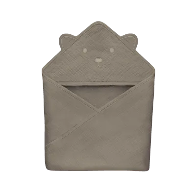 Lionelo muslīna dvielis ar kapuci 80x80 cm, smilškrāsas kapučīno