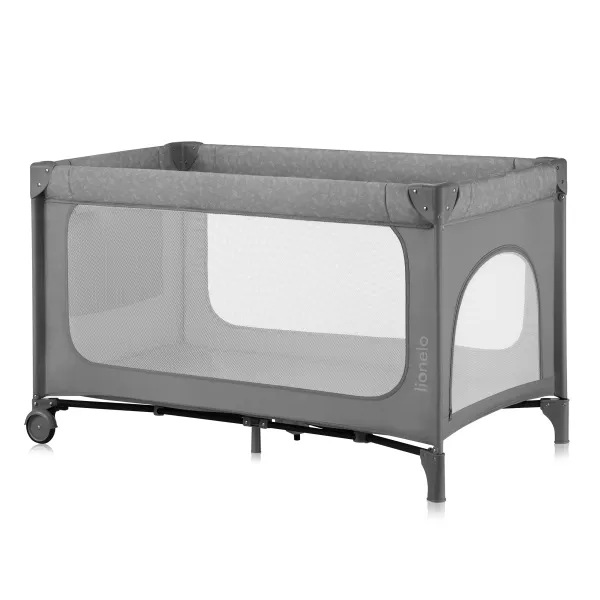 Lionelo Jasmin Easy Fold divstāvu manēža, grey stone