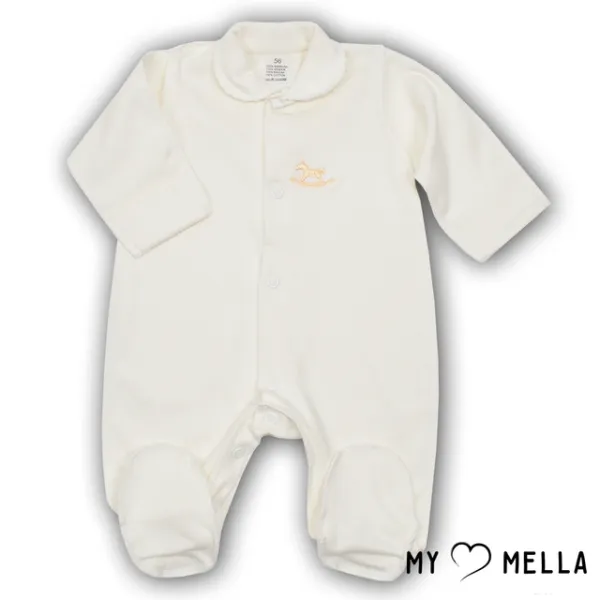 Kombinezons ar izšūtu vīli, dzeltenīgs, 56 cm.