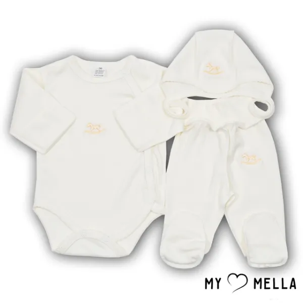 Naujagimio kraitelis trijų dalių , gelsvas, 56 cm.