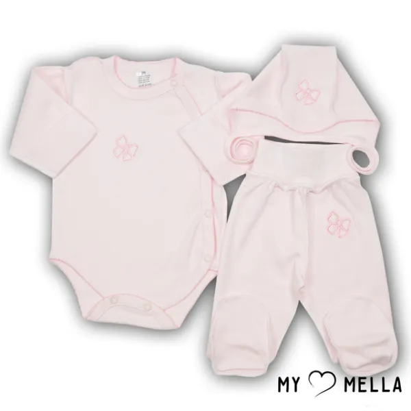 Naujagimio kraitelis trijų dalių , rausva, 56 cm.