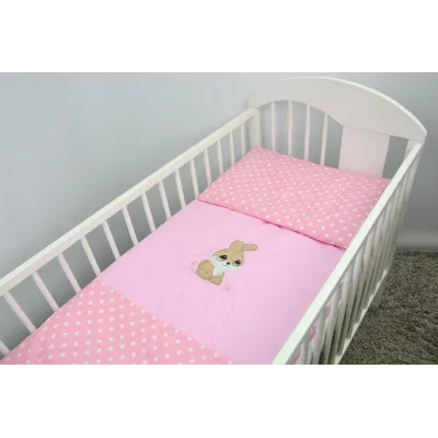 120/90 cm. Ankras 2 daļu gultas veļas komplekts "Trusis", Rozā