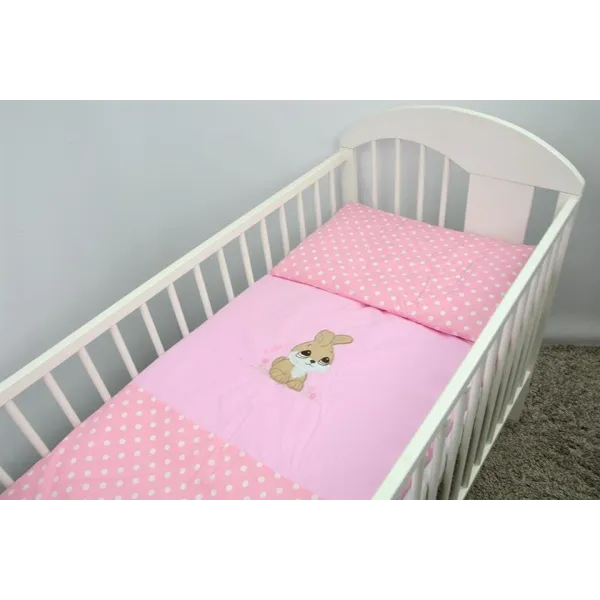 120/90 cm. Ankras 2 daļu gultas veļas komplekts "Trusis", Rozā