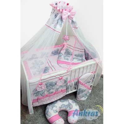 Ankras 6 daļu gultas veļas komplekts "Mika" rozā