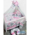 Ankras 6 dalių patalynės komplektas "Mika" rožinė