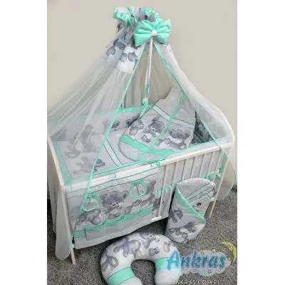 Ankras 6 daļu gultas veļas komplekts "Mika" zaļš