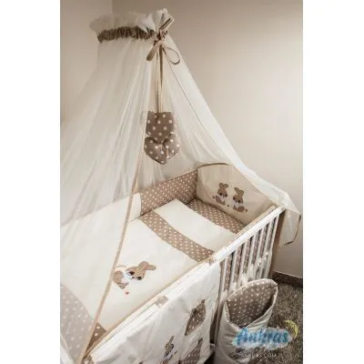 Ankras 6 daļu gultas veļas komplekts "Trusis" - brūns