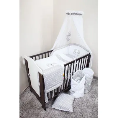 Ankras 6 daļu gultas veļas komplekts "Trusis" - pelēka