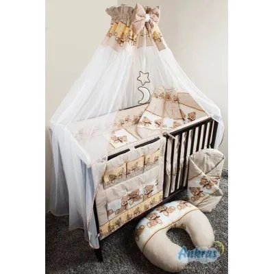 Ankras 6 daļu gultas veļas komplekts "Lāčuki" brūns