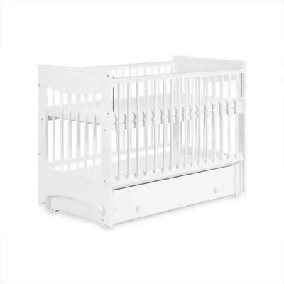 Supama gultiņa Klupš Luna ar atvilktni balta