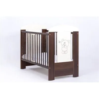 Drewex gultiņa ar lācīti un tauriņu, nolaižama mala Brūna/Balta